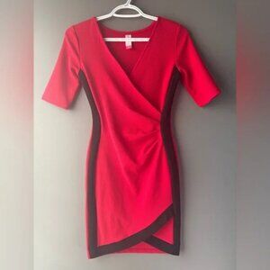 NOBO, size xs, cherry red body con fitted mini dress, holiday, Christmas